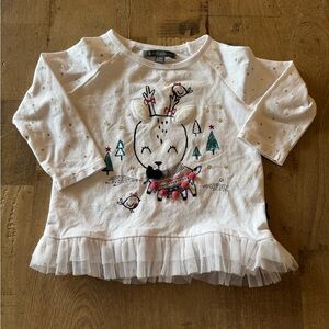 Souris Mini festive Christmas holidays Kids Shirt Reindeer tutu size 6-9 months